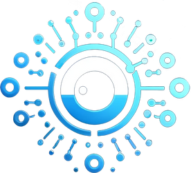 aiopti blue eye surrounded by data circuits 